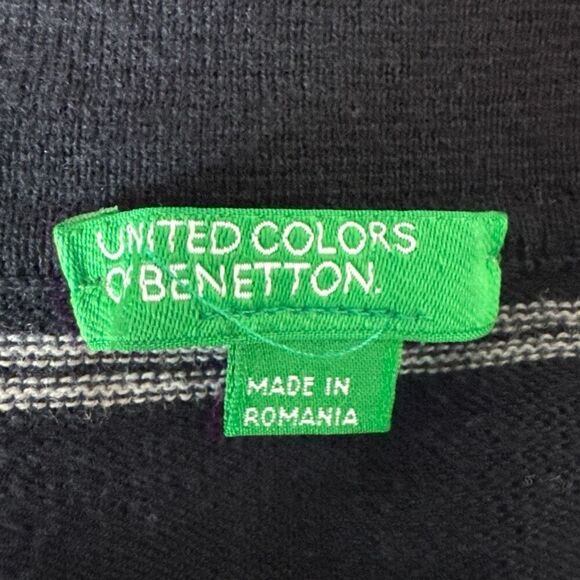 Benetton Red Striped Polo Shirt Men’s Small Italy Knit Retro Y2K Preppy - Picture 7 of 9